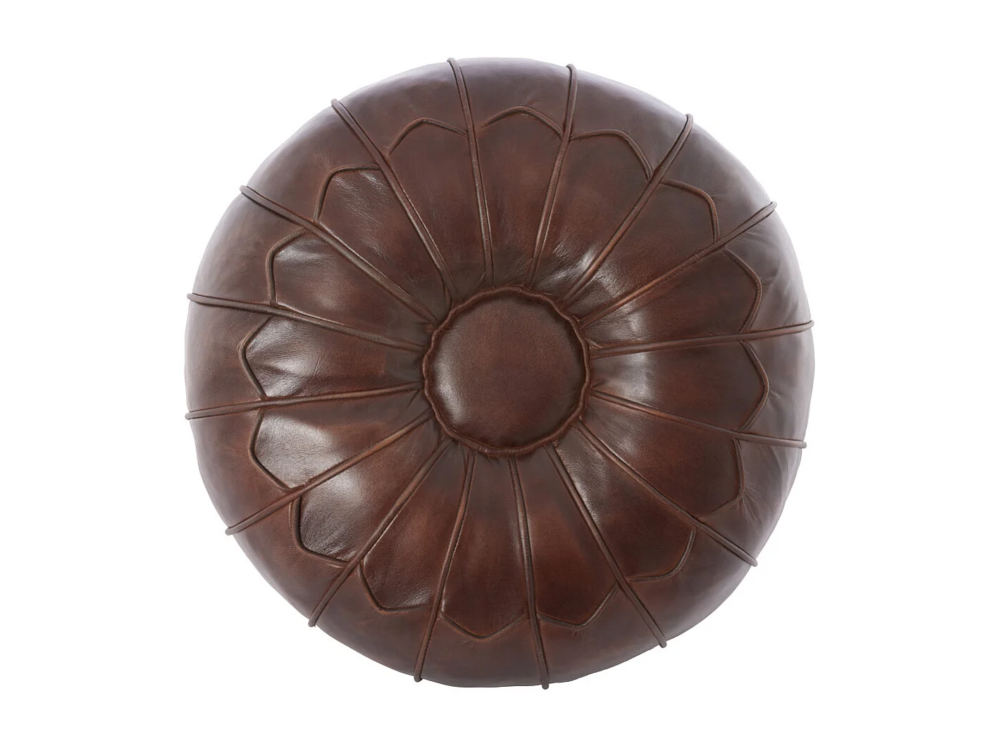 Pouf CALIMA - Ø58x32 cm - Marron