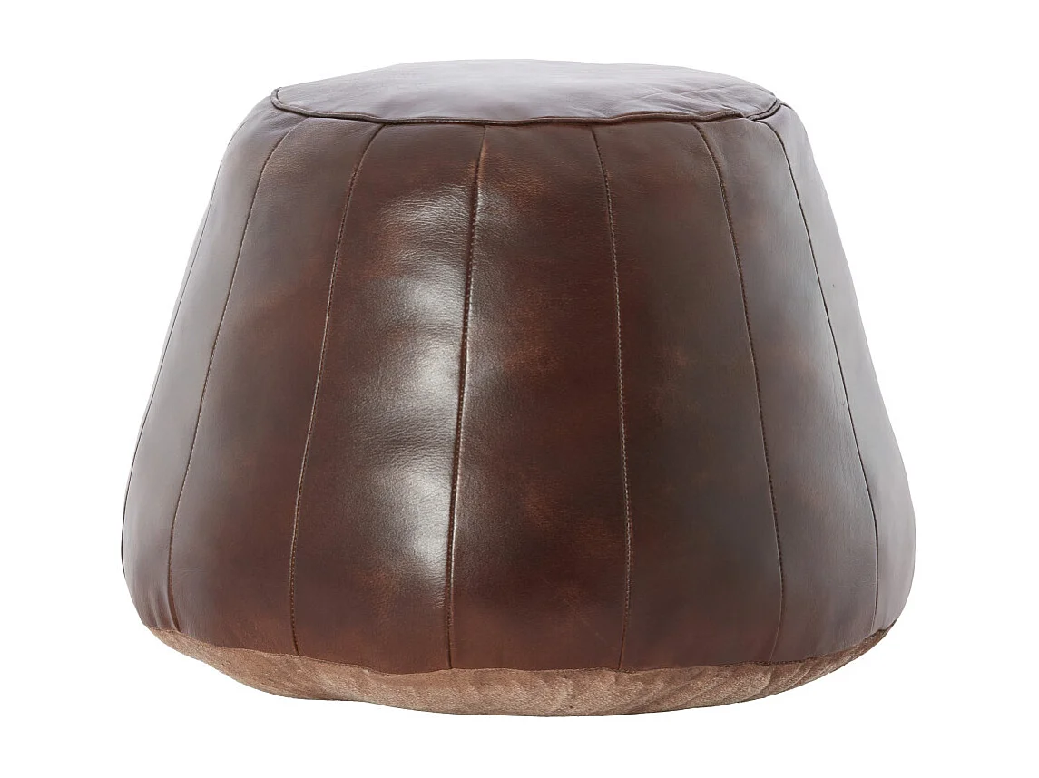 Pouf DOVIO - Ø56x42 cm - Marron