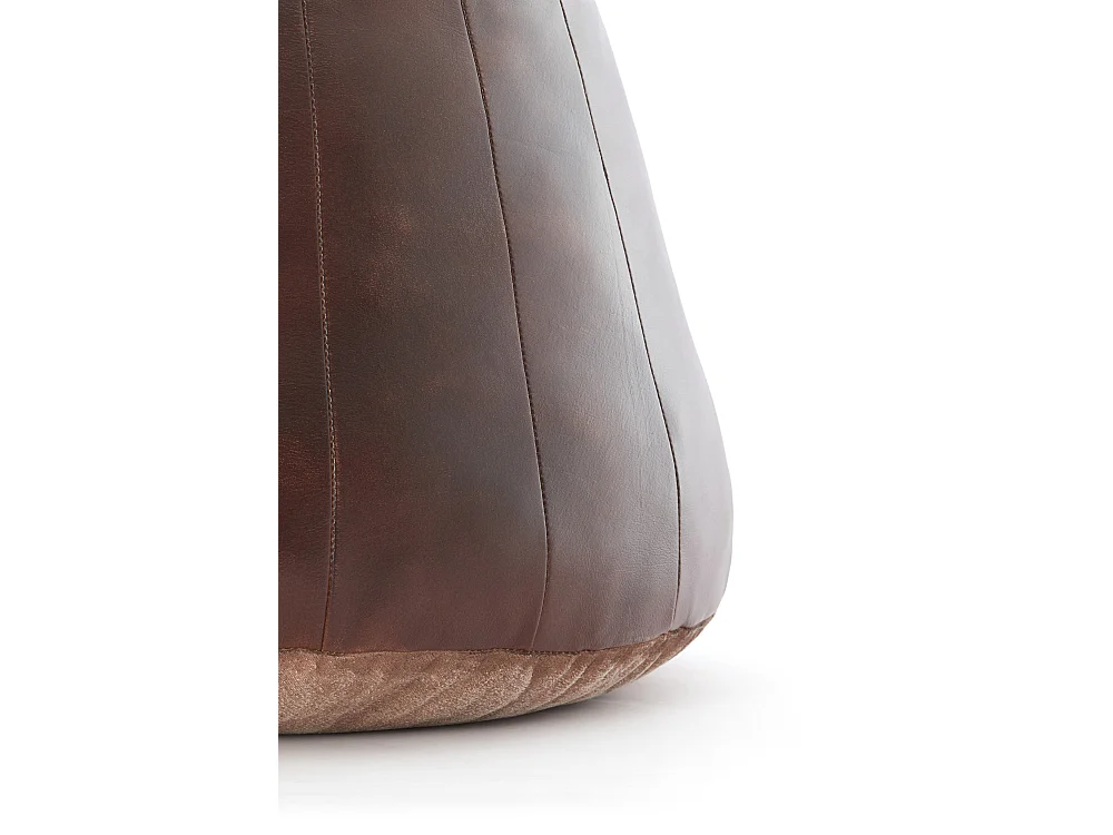 Pouf DOVIO - Ø56x42 cm - Marron