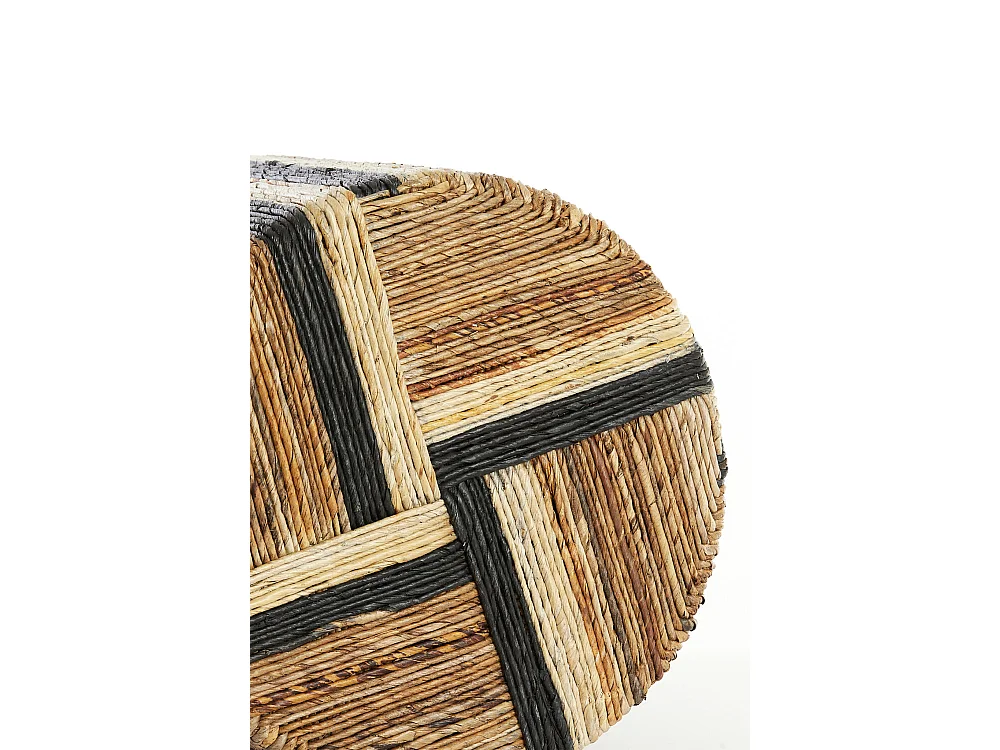 Pouf Yuturi - Ø40x45 cm - Marron