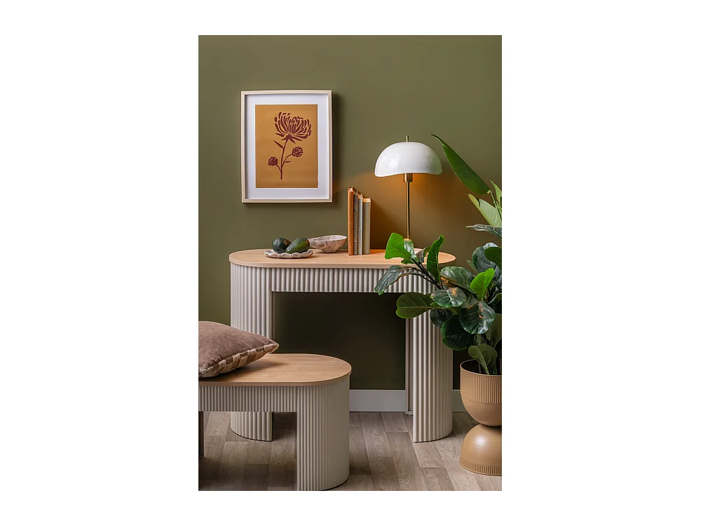 Pouf Estriado / 80x40x42 cm - Gris