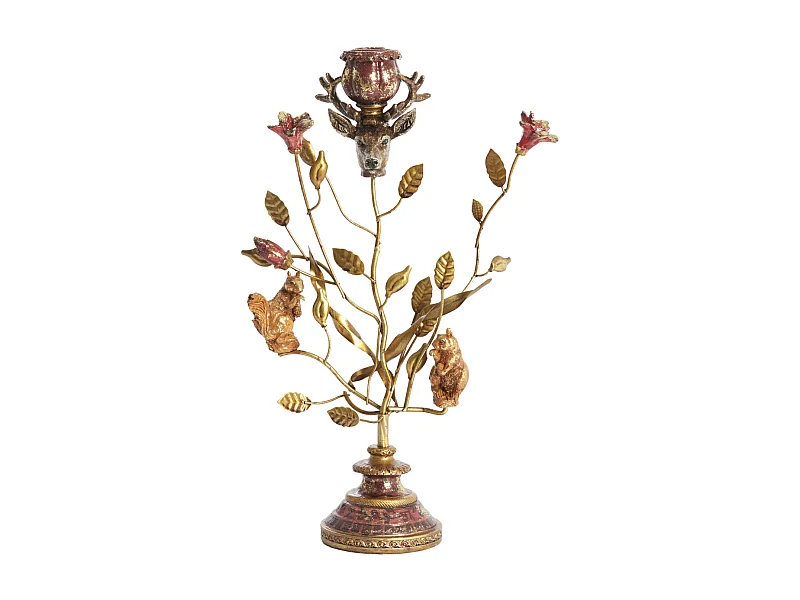 Bougeoir SORYN - 19x9x35 cm - Rouge