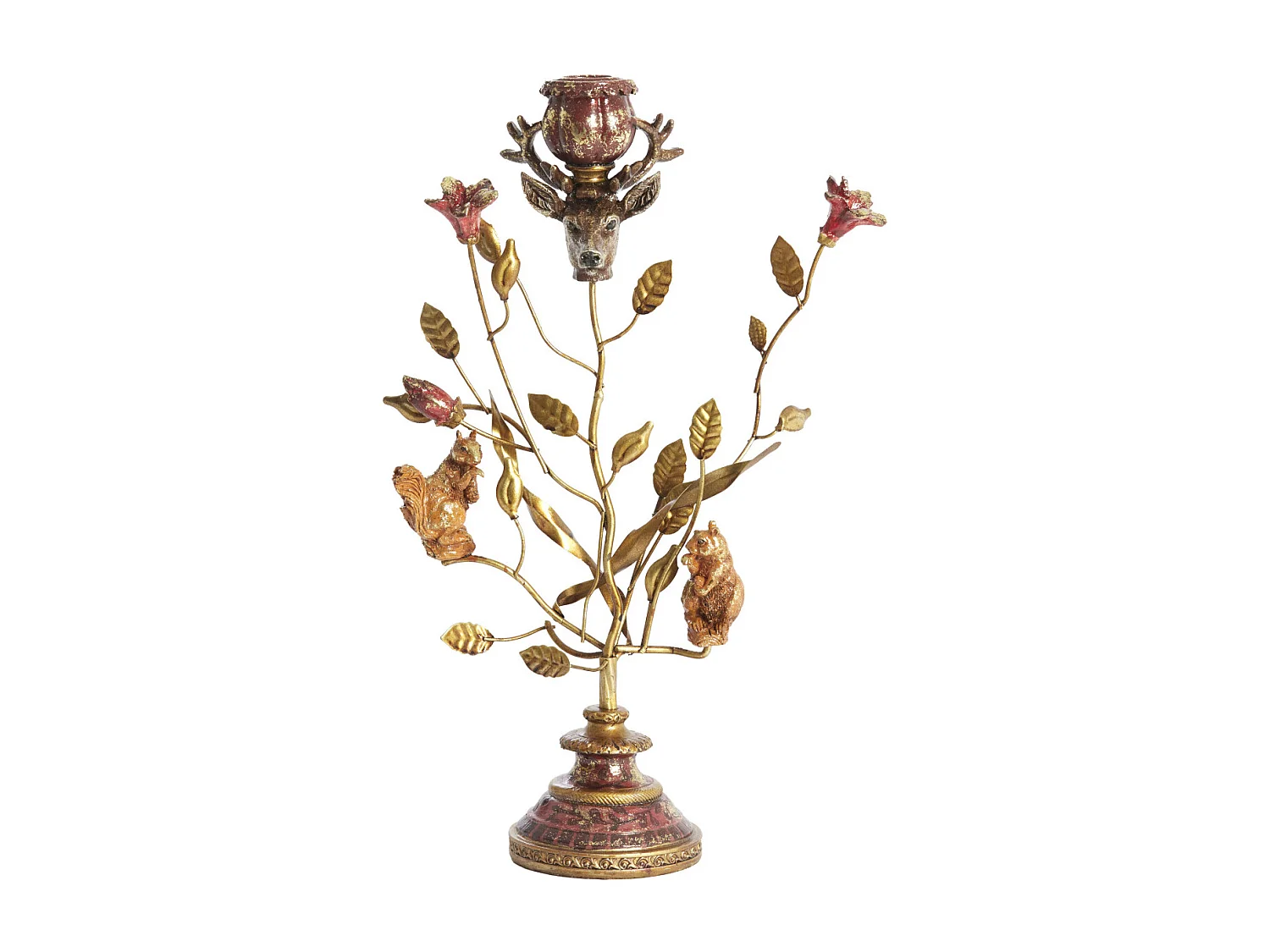 Bougeoir SORYN - 19x9x35 cm - Rouge