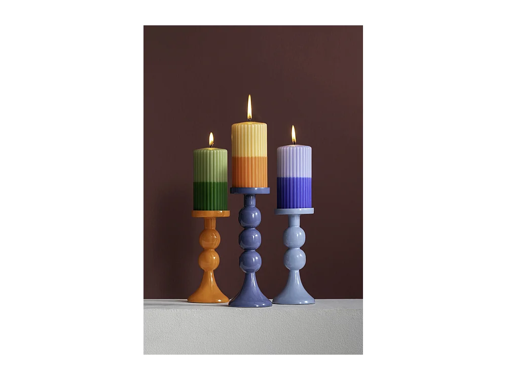 Kandelaar Funky  - 8.5x8.5x23 cm - Blauw