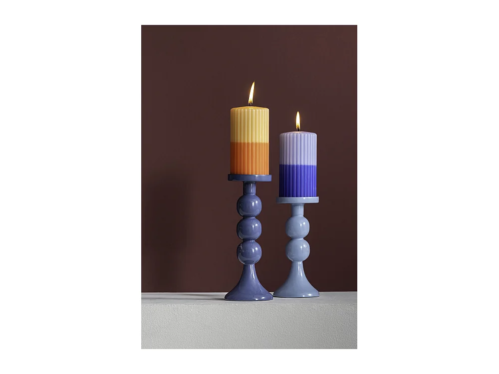 Kandelaar Funky  - 8.5x8.5x23 cm - Blauw