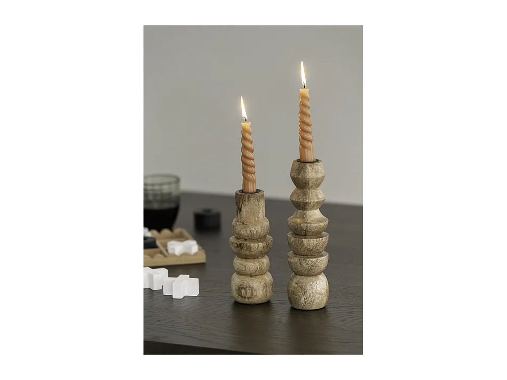 Bougeoir Formado - 7x7x17,5 cm - Naturel