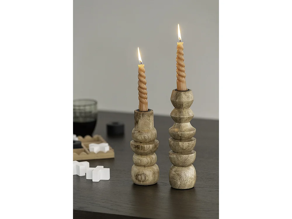 Bougeoir Formado - 7x7x17,5 cm - Naturel