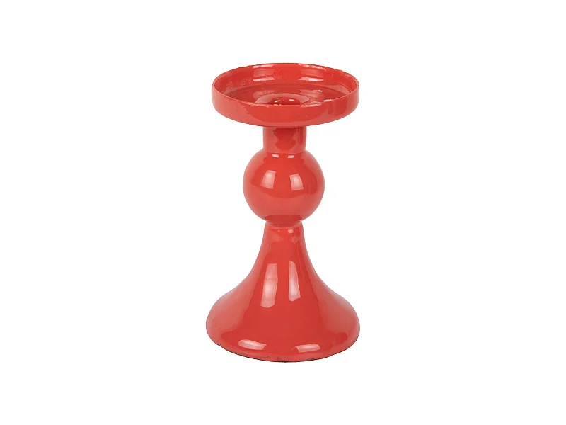 Kandelaar Funky  - 8.5x8.5x15 cm - Rood