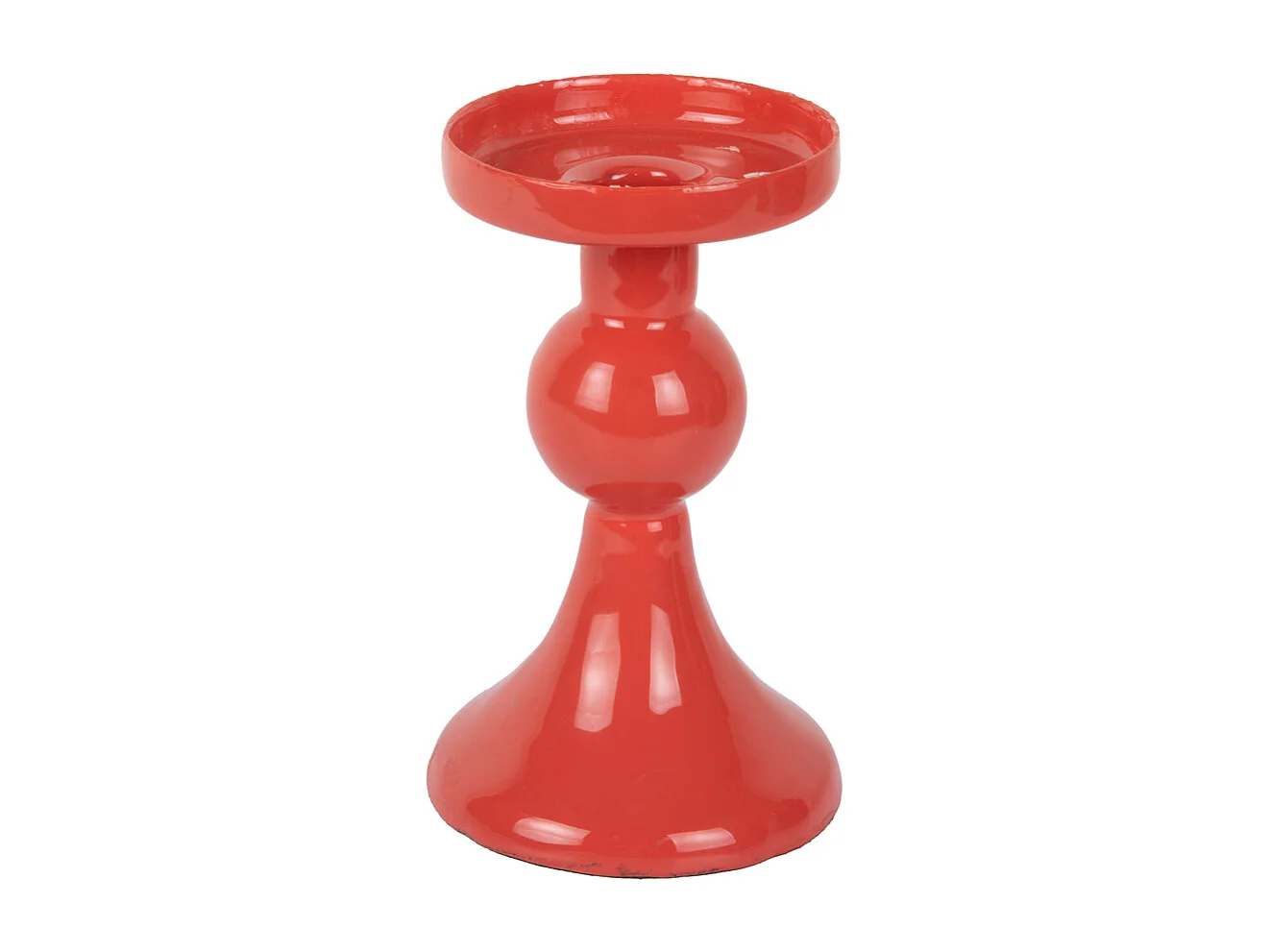 Bougeoir Funky - 8,5x8,5x15 cm - Rouge