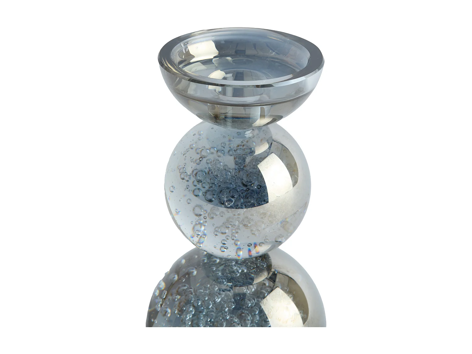 Kaarsenhouder ITINGA - Ø9.5x15.5 cm - Grijs