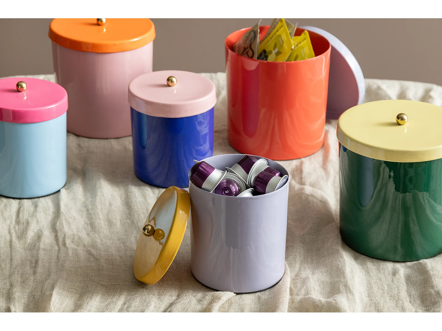 Doppelte Funky Aufbewahrungsbox und Korb - 14x14x14 cm - Rot