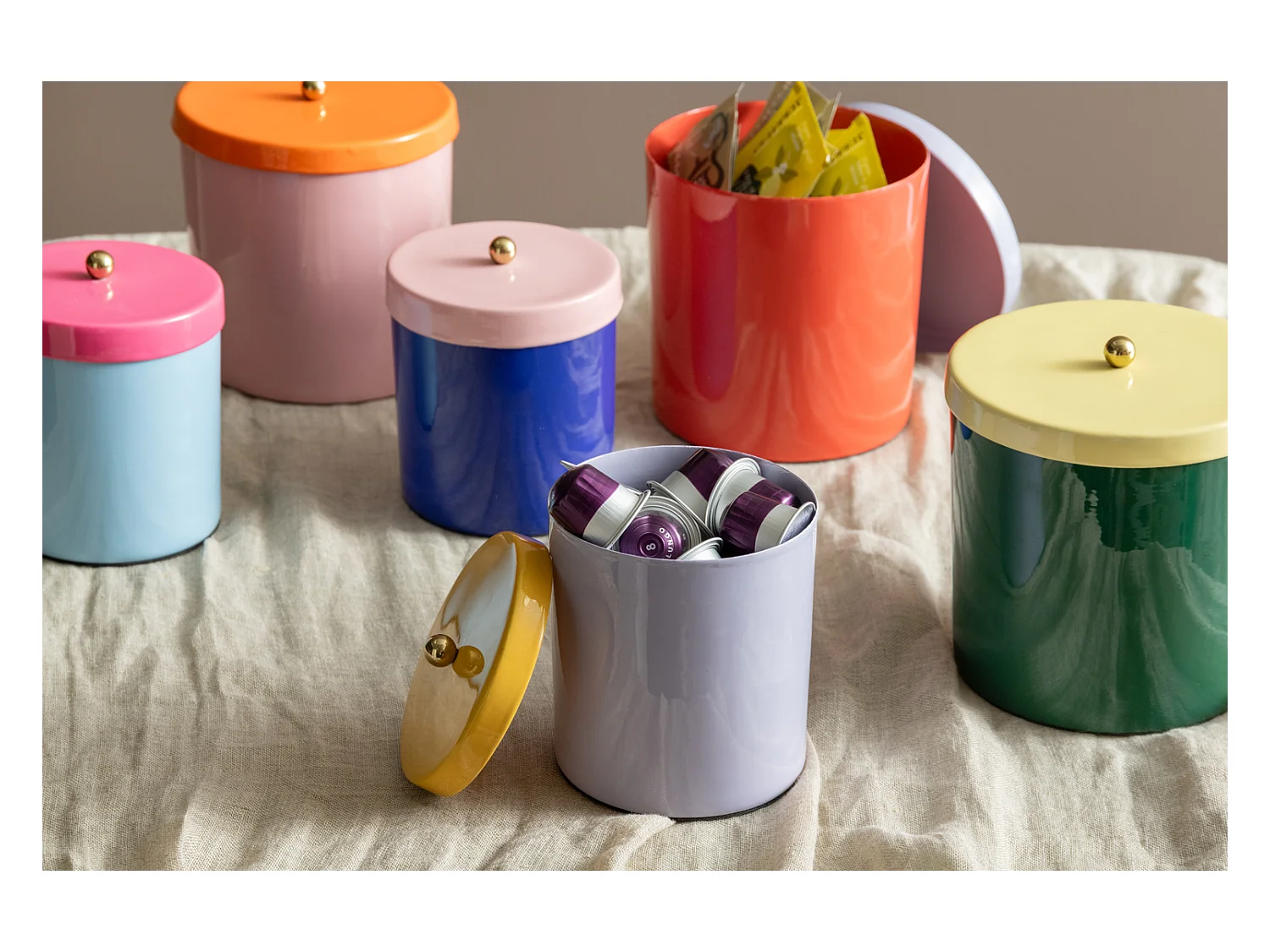 Doppelte Funky Aufbewahrungsbox und Korb - 14x14x14 cm - Rosa