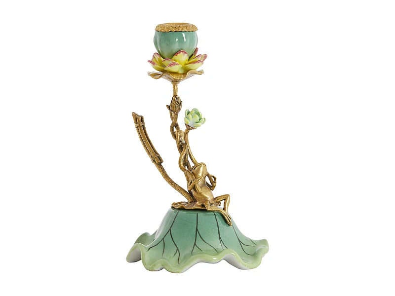 Light & Living - FROG Kerzenständer - 17x15x25 cm - Grün