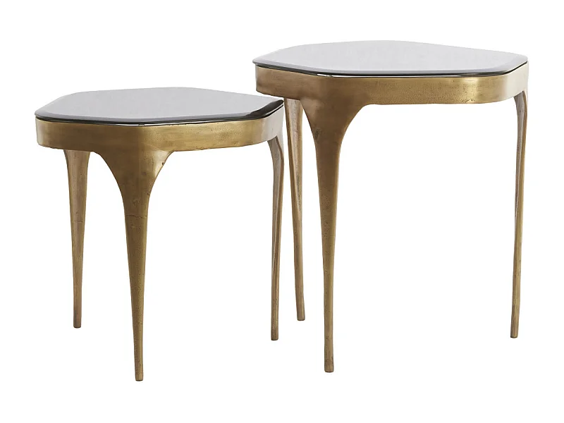 Light & Living - AVI Beistelltisch - 50x45,5x50 cm - Grau - 2er-Set