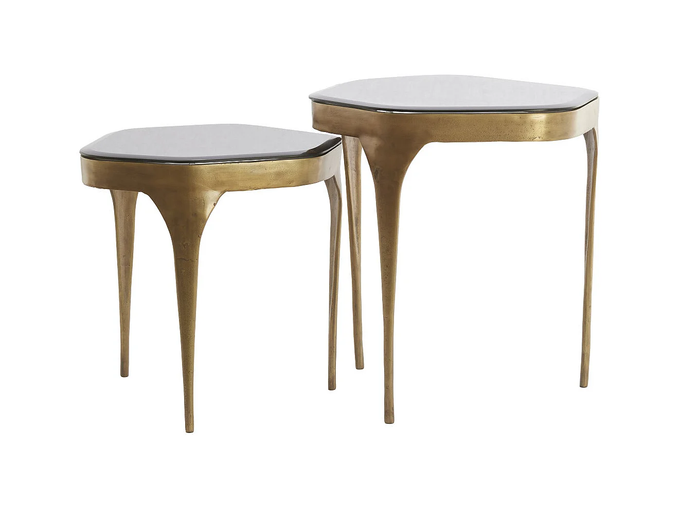 Bijzettafel AVI - 50x45.5x50 cm - Grijs - Set van 2