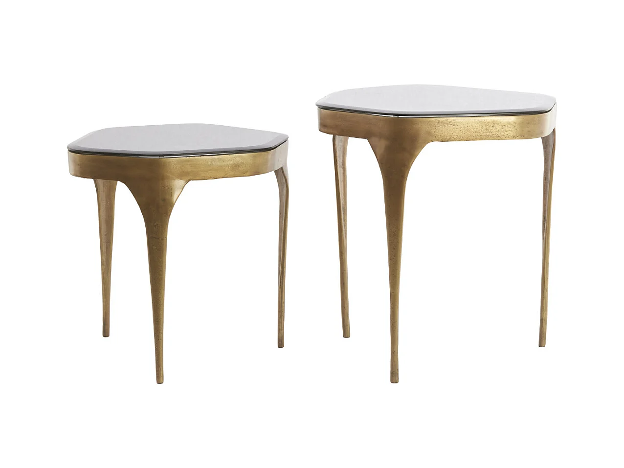 Bijzettafel AVI - 50x45.5x50 cm - Grijs - Set van 2