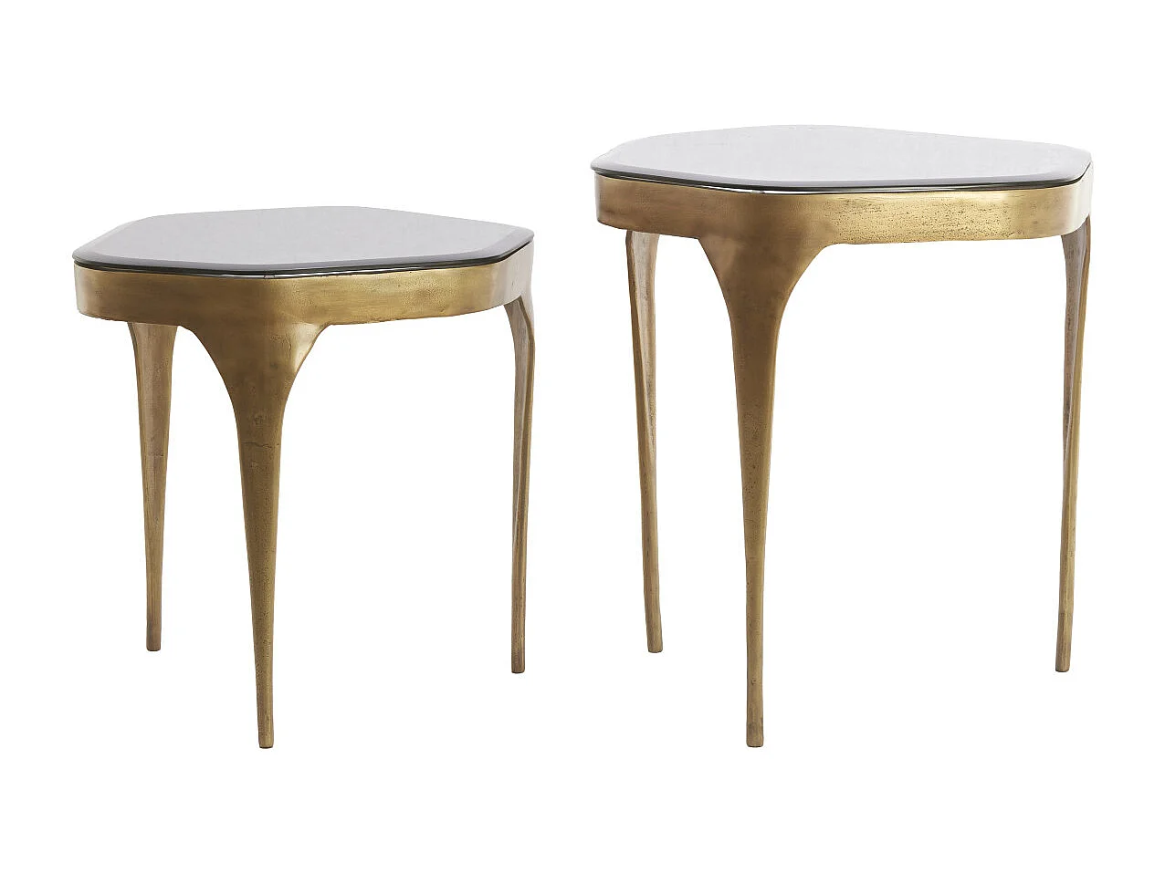 Table d&#039;appoint AVI - 50 x 45,5 x 50 cm - Gris - Lot de 2