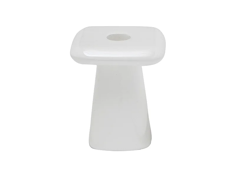 Bougeoir Rica - 9x9x11,5 cm - Blanc