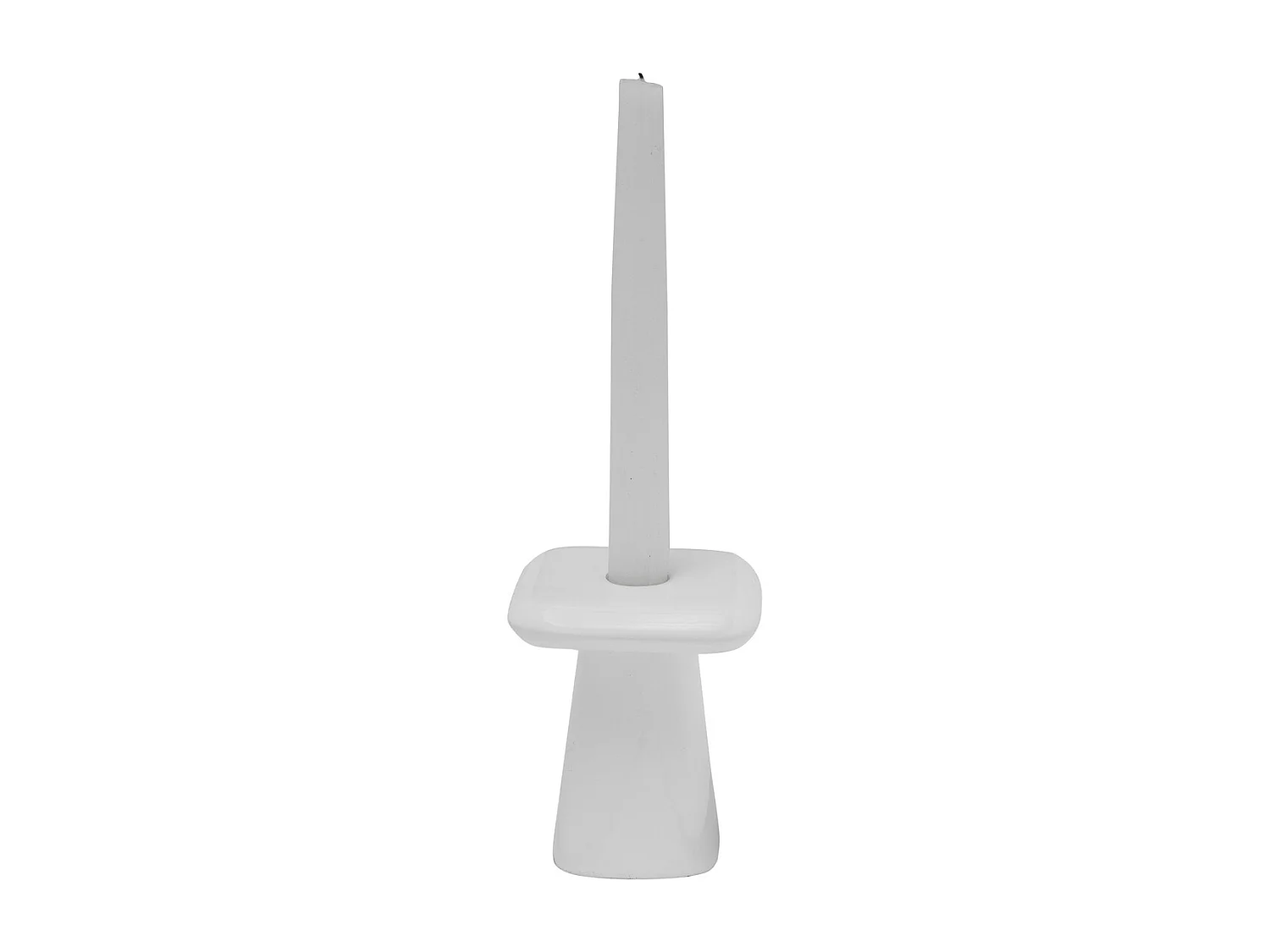 Bougeoir Rica - 9x9x11,5 cm - Blanc