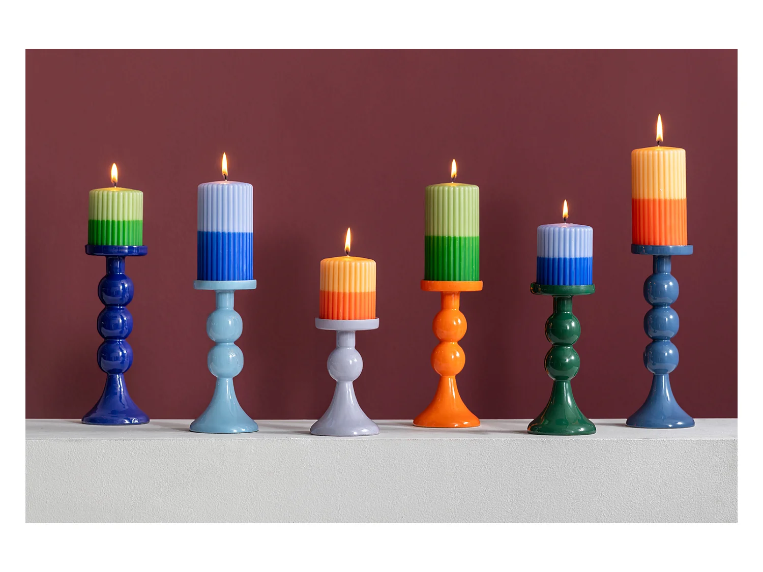 Candelabro grande moderno - Azul clásico