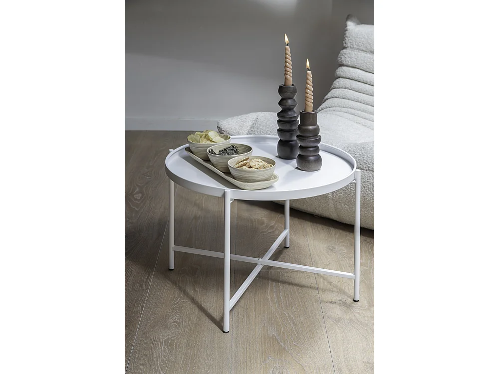 Table d'appoint Meseta - 50x50x38,5 cm - Blanc
