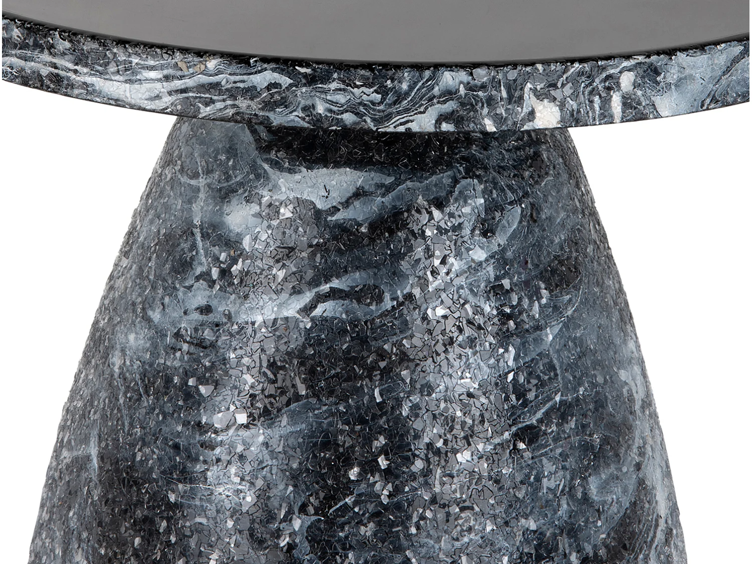 Table d'appoint en marbre mosaïque - 42x42x29 cm - Noir