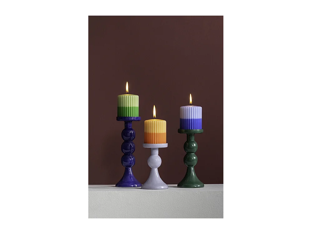 Kandelaar Funky  - 8.5x8.5x15 cm - Paars