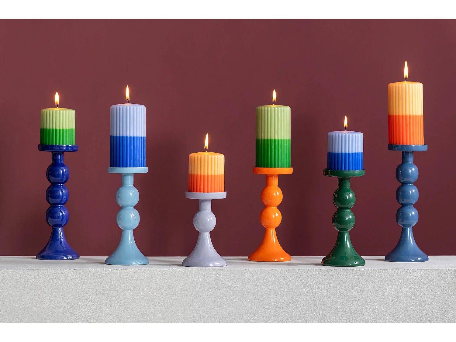 Bougeoir Funky - 8,5x8,5x15 cm - Violet