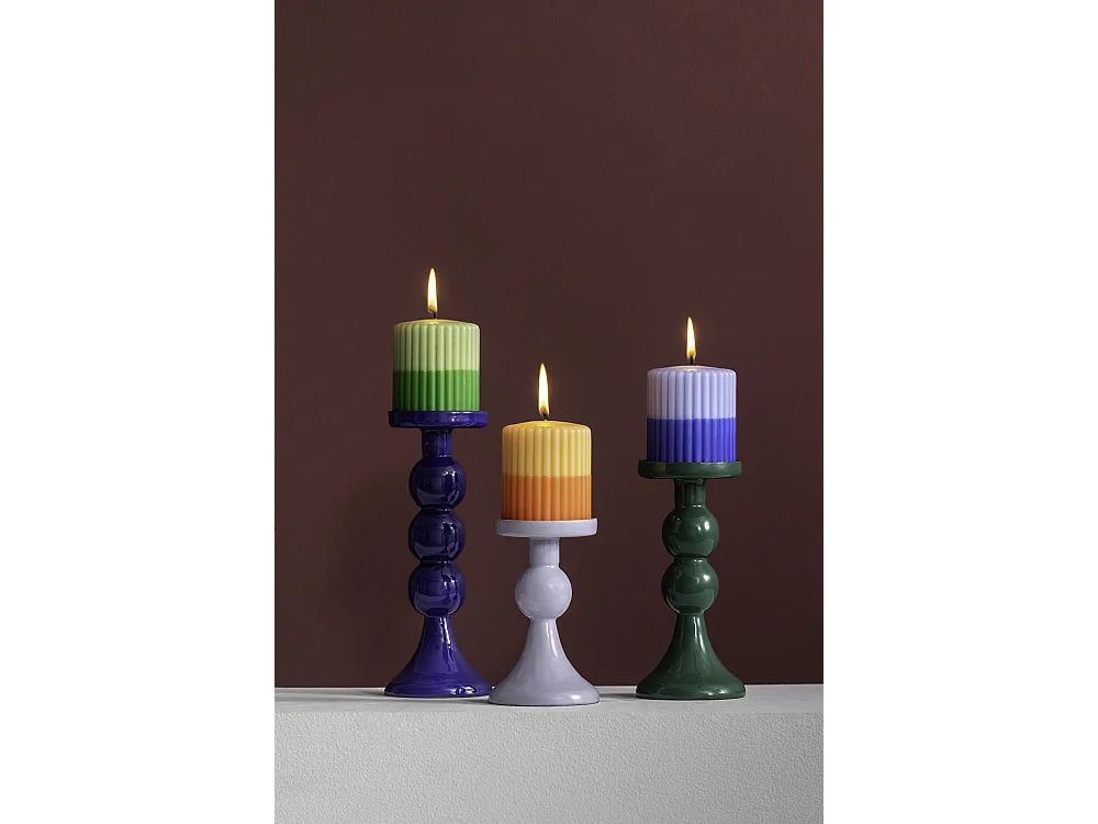 Bougeoir Funky - 8,5x8,5x15 cm - Violet