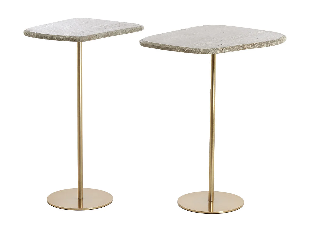 Bijzettafel GIA - Ø37.5x59.5 cm - Bruin - Set van 2