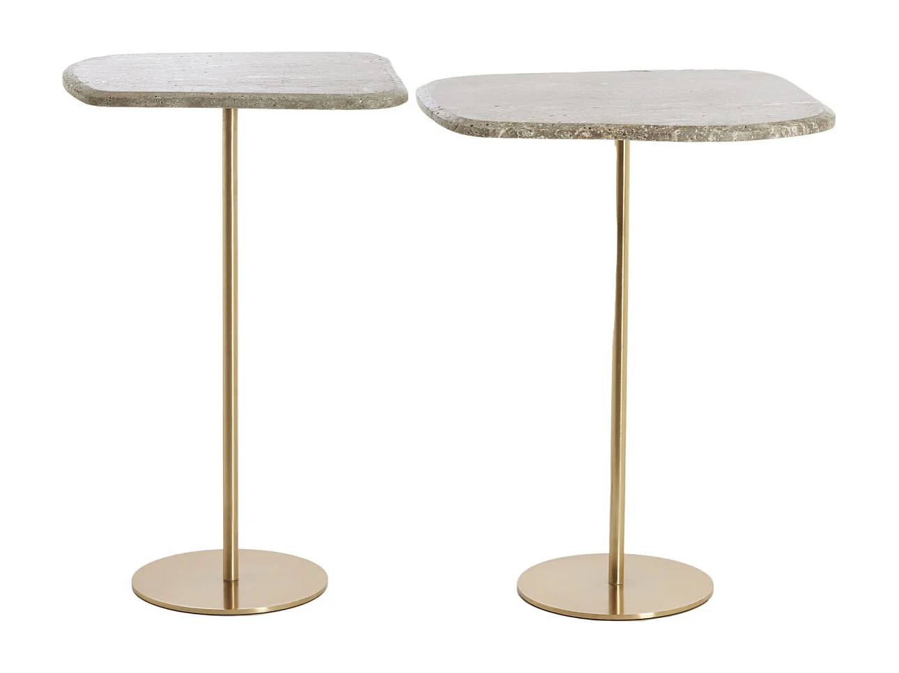 Table d'appoint GIA - Ø37,5x59,5 cm - Marron - Lot de 2