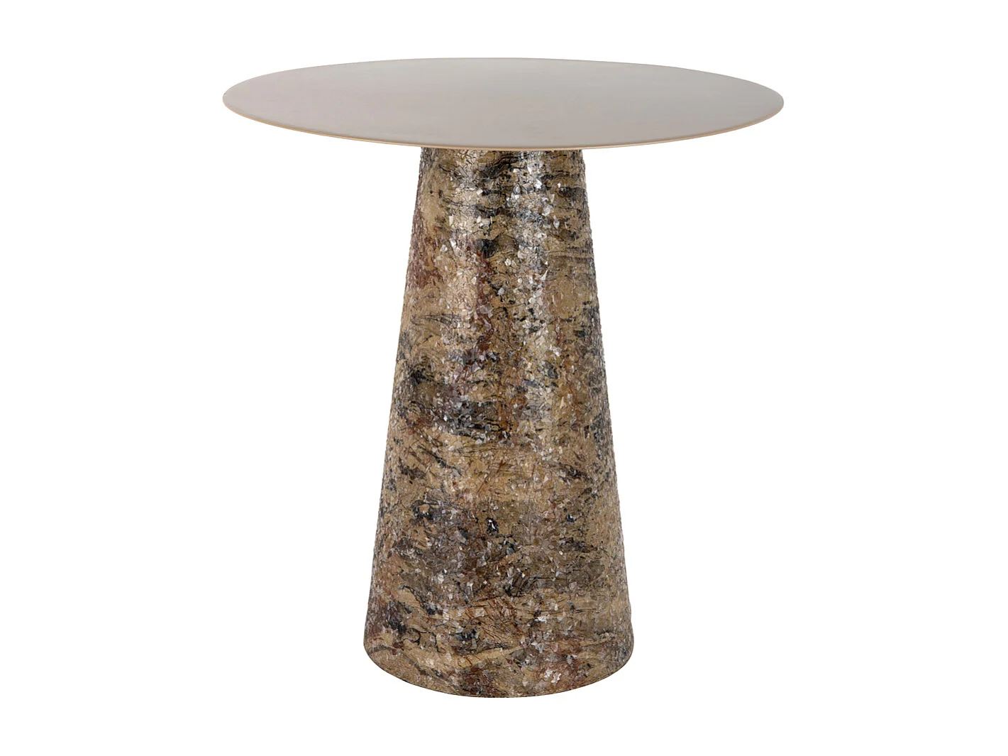 Table d'appoint en marbre mosaïque - 40x40x42 cm - Marron