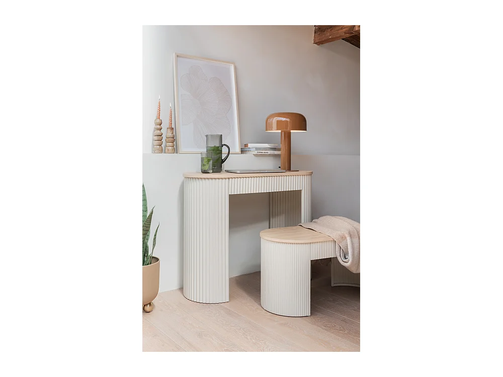 Table d'appoint Estriado - 100x40x76,5 cm - Gris