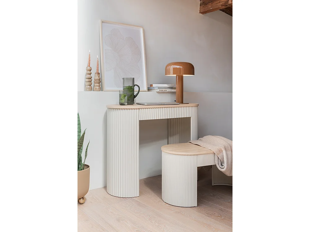 Table d'appoint Estriado - 100x40x76,5 cm - Gris