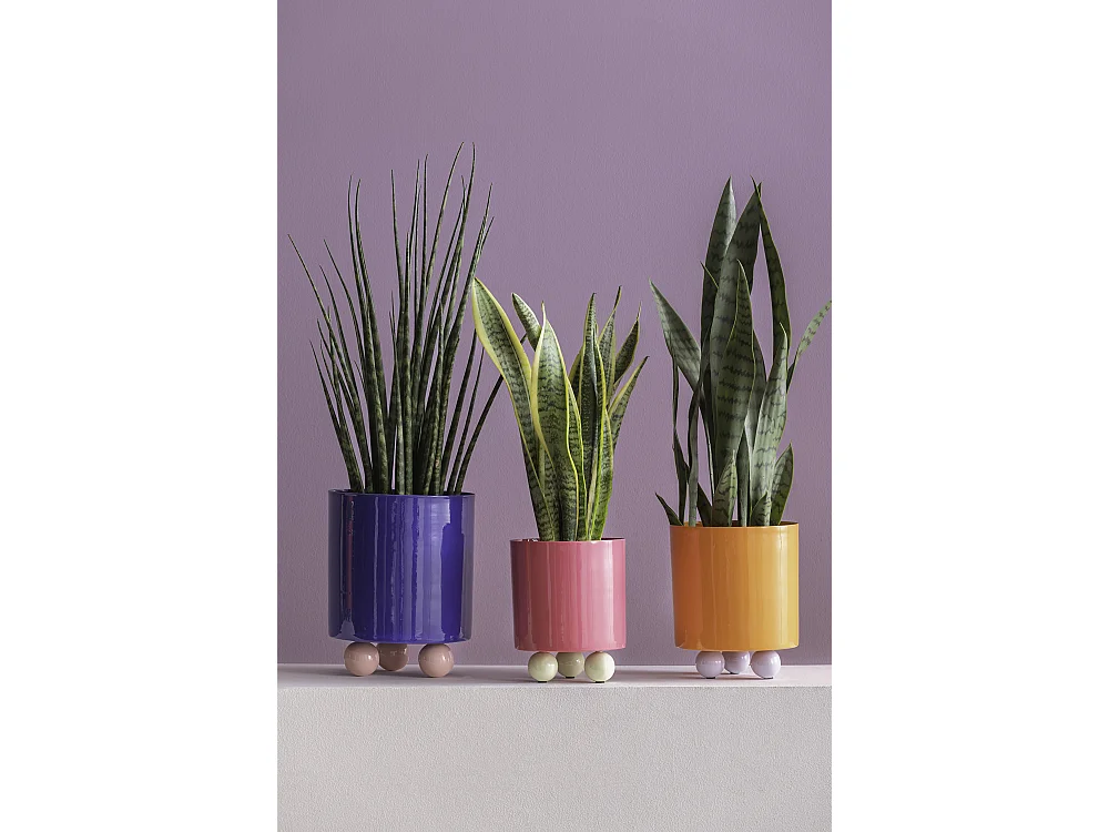 Pot de fleurs double Funky - 20x20x26 cm - Bleu