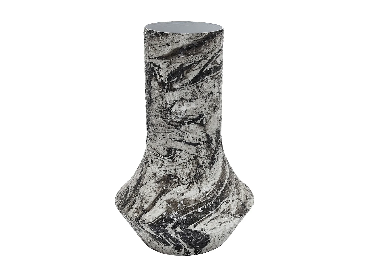 Vase mosaïque en marbre - 20x20x31 cm - Blanc