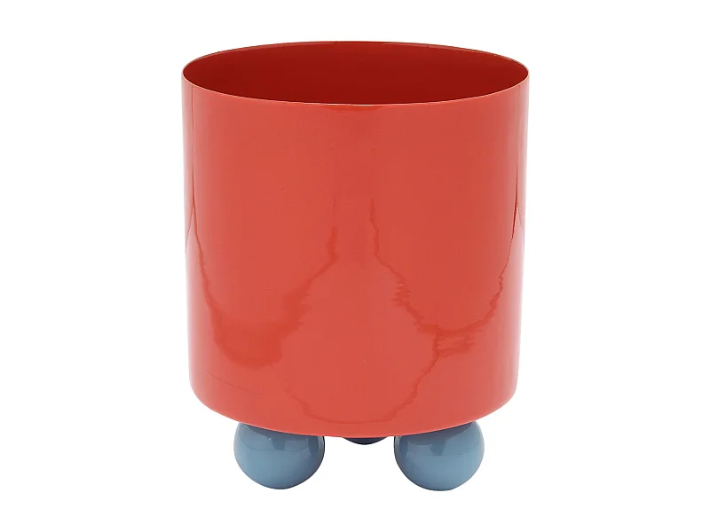 Pot de fleurs double Funky - 16x16x20 cm - Rouge