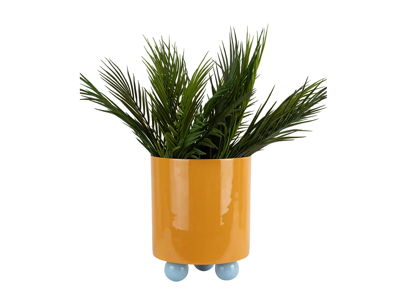 Pot de fleurs double Funky - 20 x 20 x 26 cm - Jaune