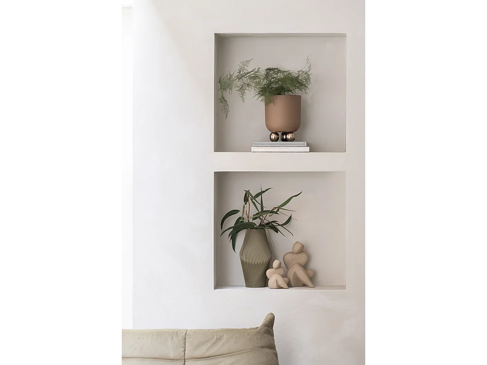 Pot de fleurs Estilo - 18,5 x 18,5 x 23 cm - Marron