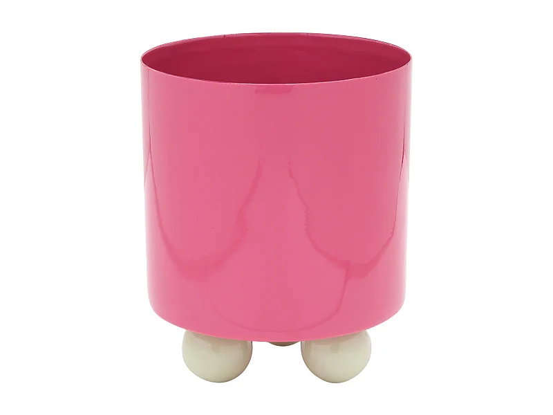 Pot de fleurs double Funky - 16x16x20 cm - Rose