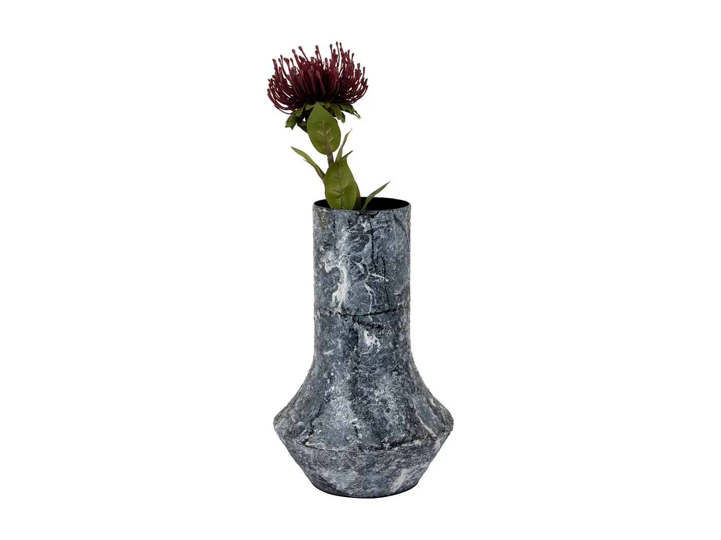 Vase en marbre mosaïque - 20x20x31 cm - Noir