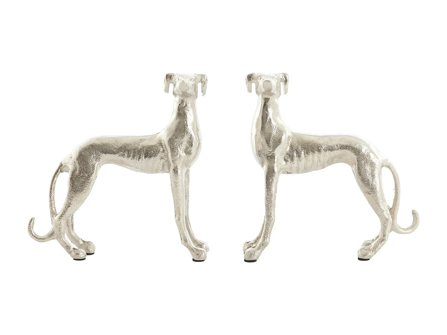 Ornement CHIENS - 17x8x18 cm - Argent - Lot de 2