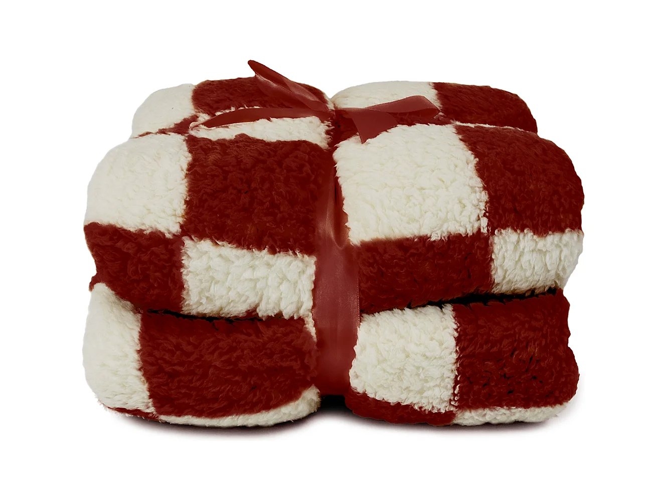 Plaid à carreaux 150x200cm - Blanc tourterelle