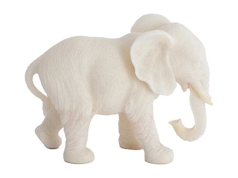Ornement GAJAH - 26x11x18 cm - Blanc