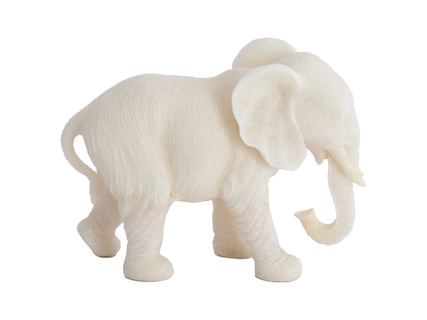 Ornement GAJAH - 26x11x18 cm - Blanc