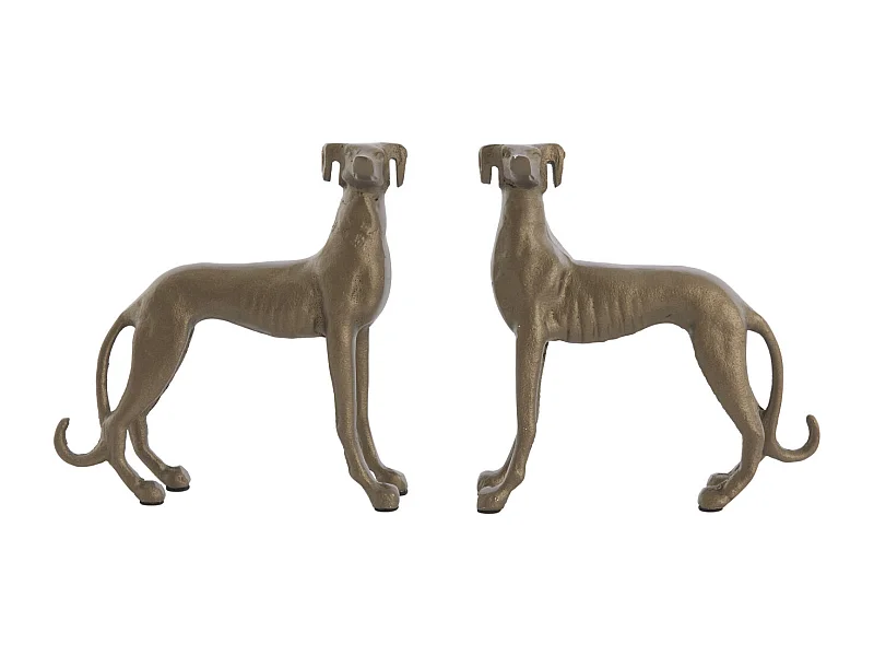 Ornament DOGS - 17x8x18 cm - Brons - Set van 2