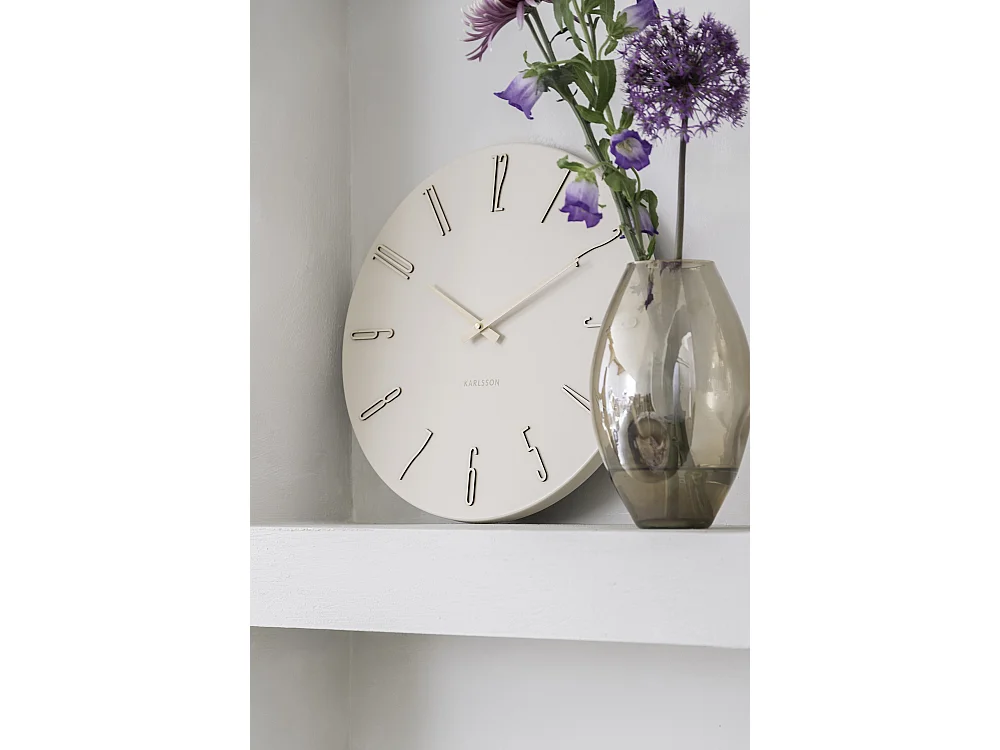 Horloge murale Esmerado - 2,1 x 40 x 40 cm - Blanc