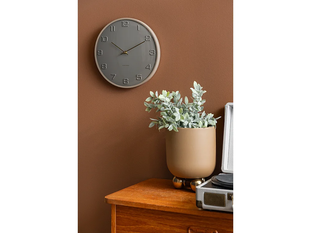 Horloge murale Fuerte Dome - 30,5 x 3 x 30,5 cm - Gris