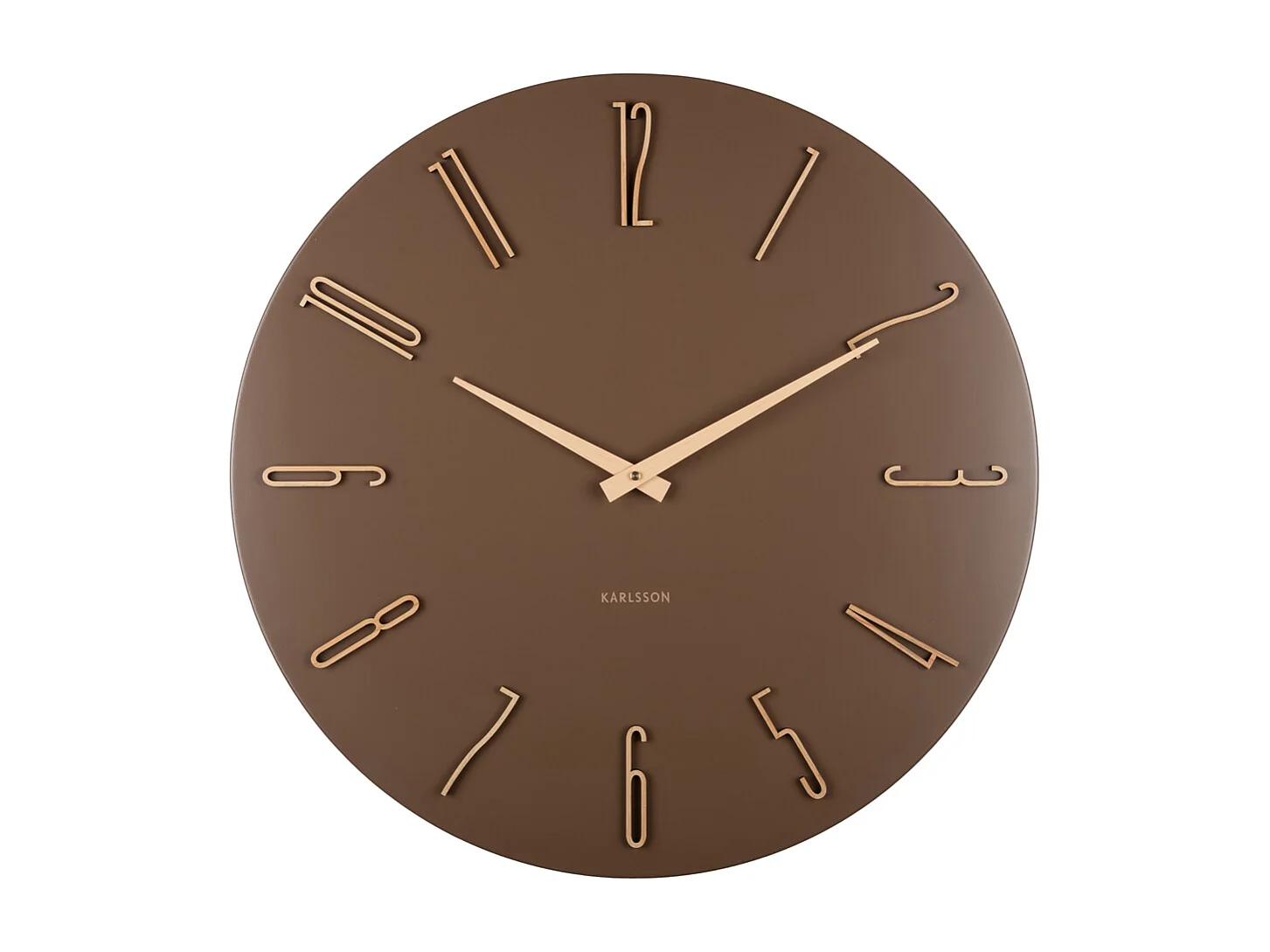 Horloge murale Esmerado - 2,5 x 60 x 60 cm - Marron
