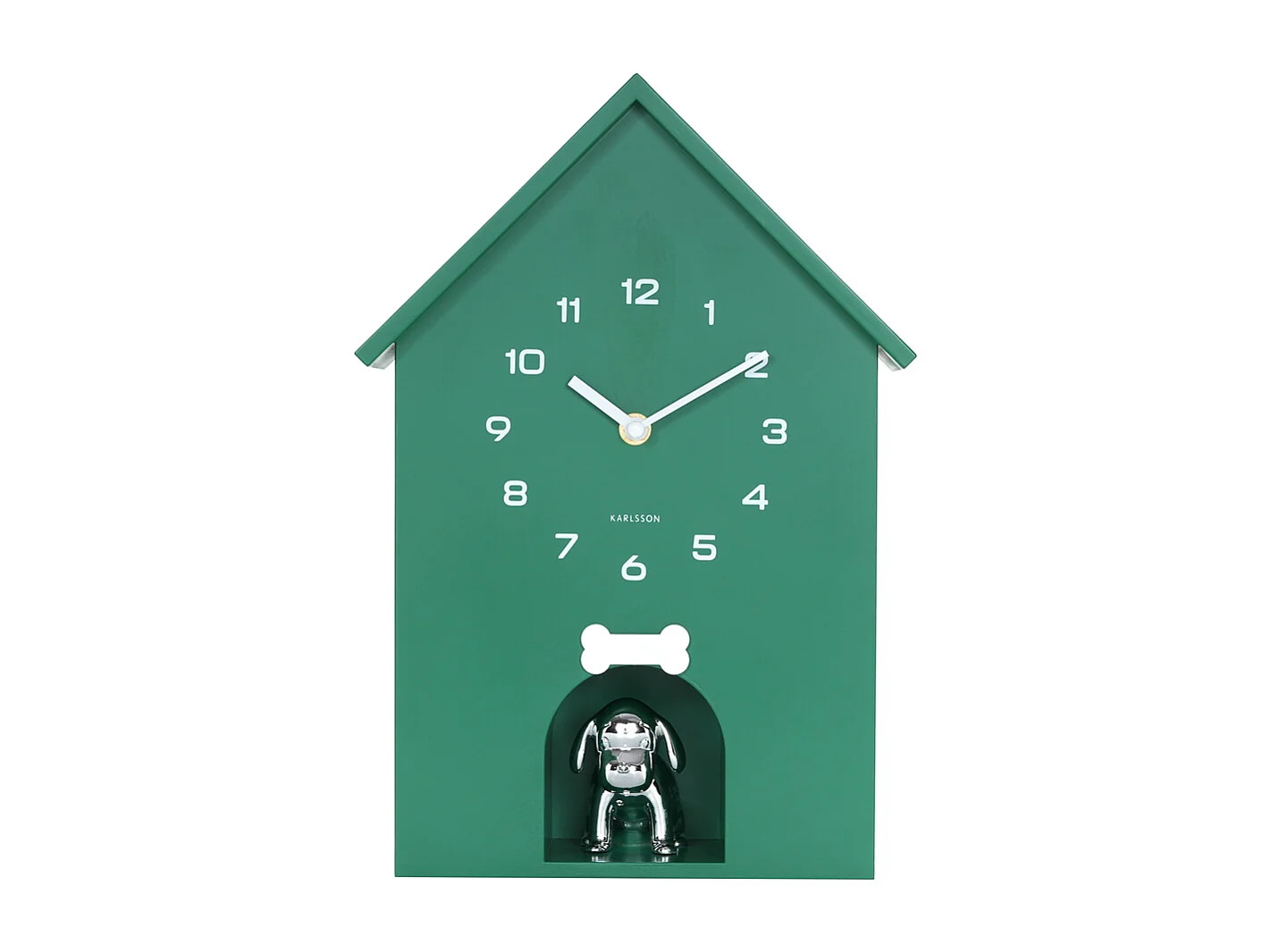 Horloge murale Niche pour chien - 9 x 24,9 x 27 cm - Vert